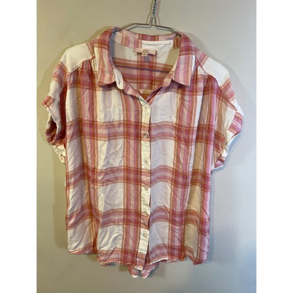Como Vintage Tops - Como Vintage Womens Shirt Plaid Button Down Pink XL